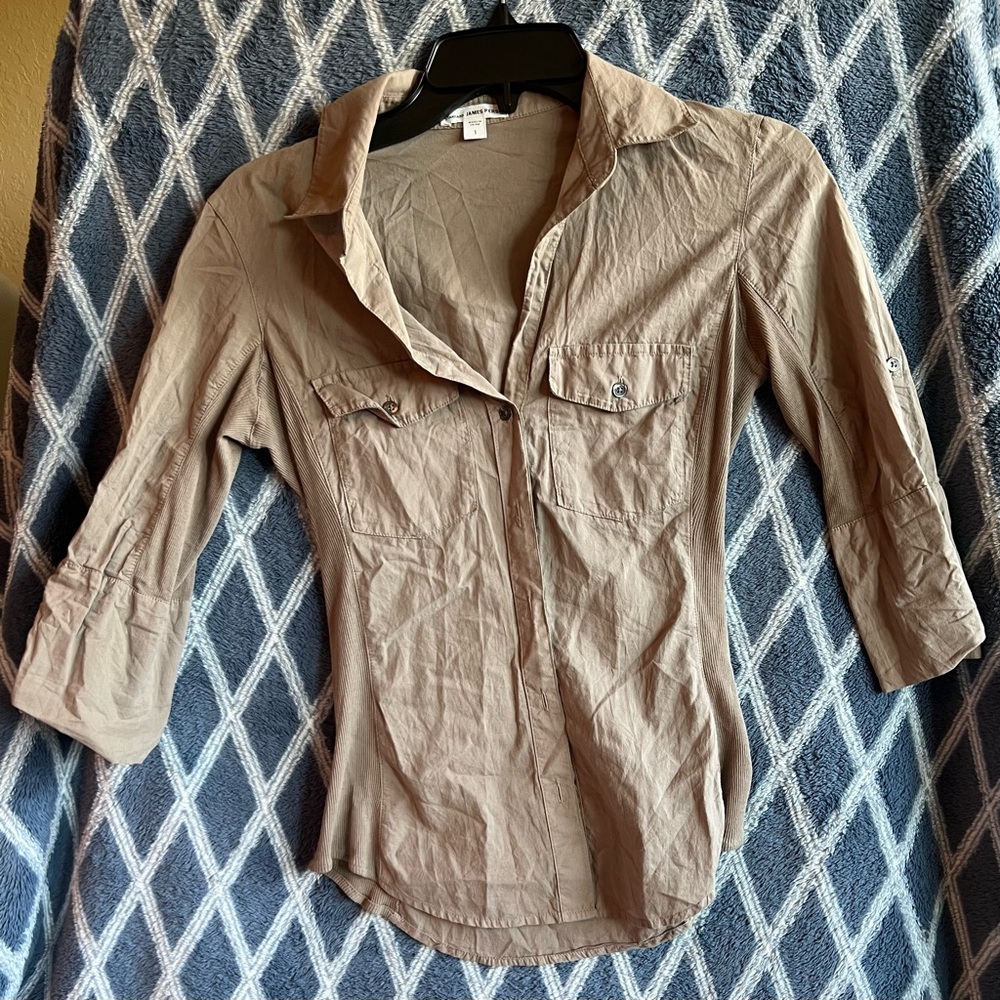 James Perse Tan Long Sleeve Top